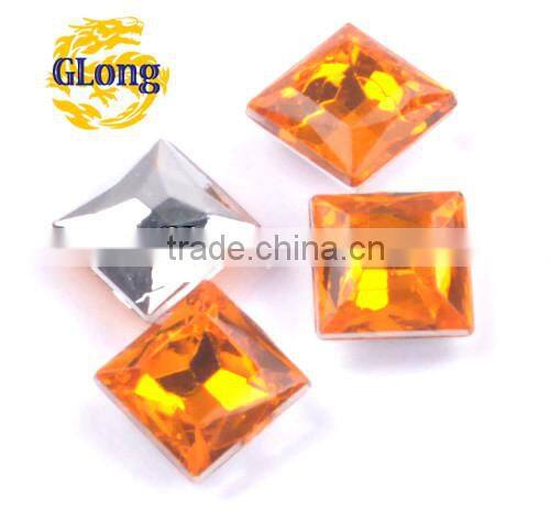 8*8mm Square Shaped Acrylic Point Back Mix Color Rhinestone&Crystal For Stylish Bags Garment Shoes #GY013-8P(Mix-s)