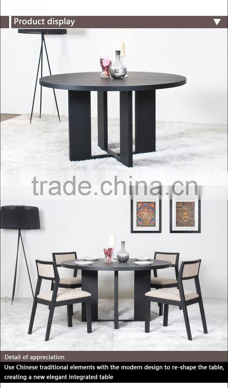 HANM modern design solid wood round dinning table home furniture