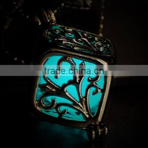 Cube Glow Locket Glowing Jewelry Necklace glow in the dark jewelry