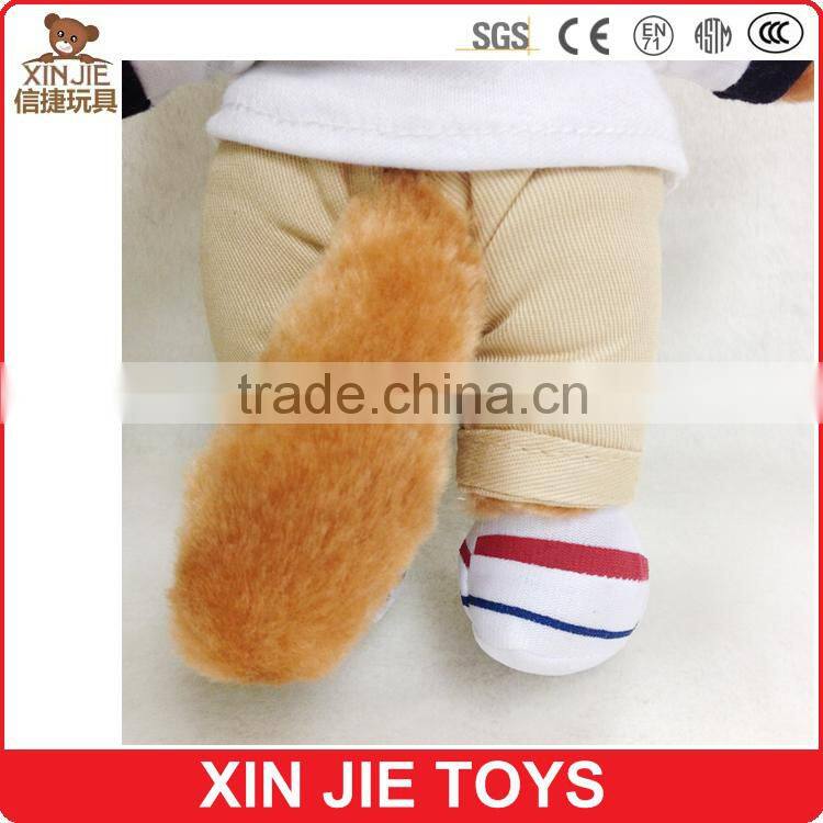 plush fox doll toys animal shape soft dolls with clothing EN71 standard stuffed fox doll toy
