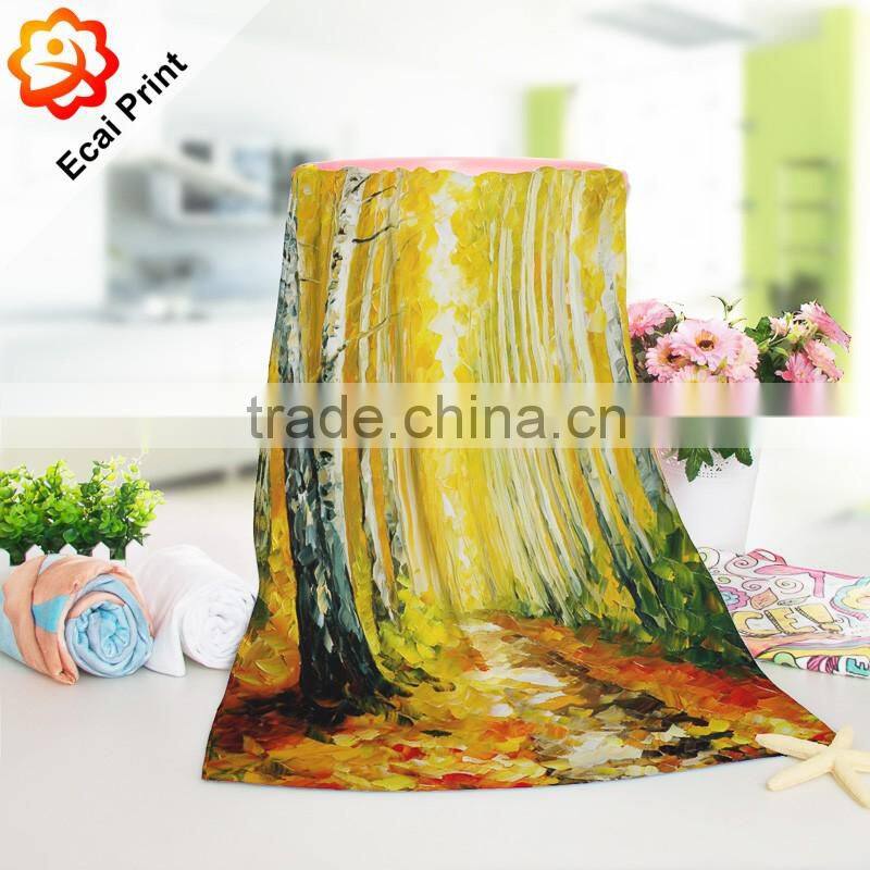 custom made sublimated colors faleless good water absorption face towel