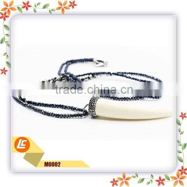 leather cord jewelry necklaces with Geometric Pendant for women