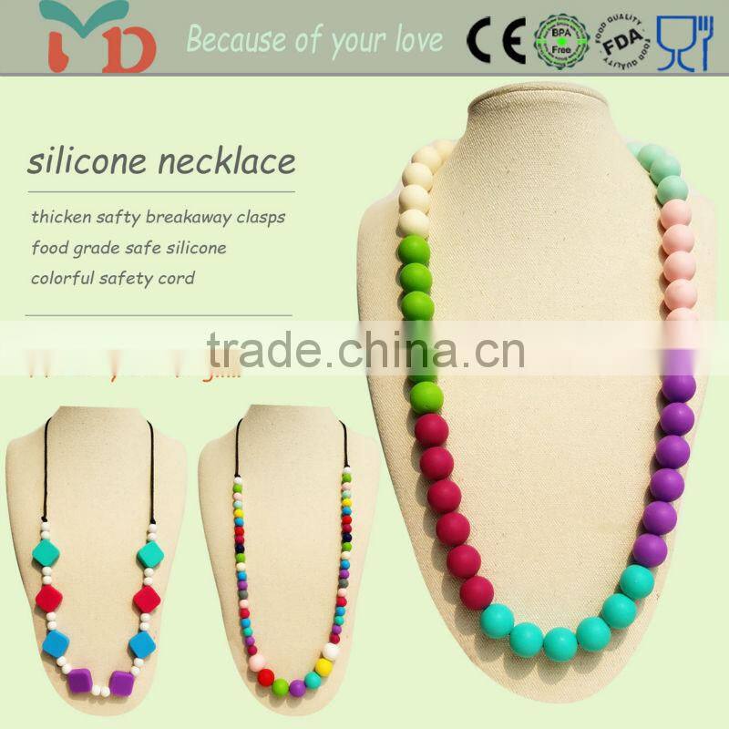 silicone bunny baby/Food Grade BPA Free Silicone Teething Necklace From Mydear Silicone Jewelry Factory