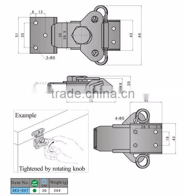 SK3-047 Packed Draw Latch Hardware