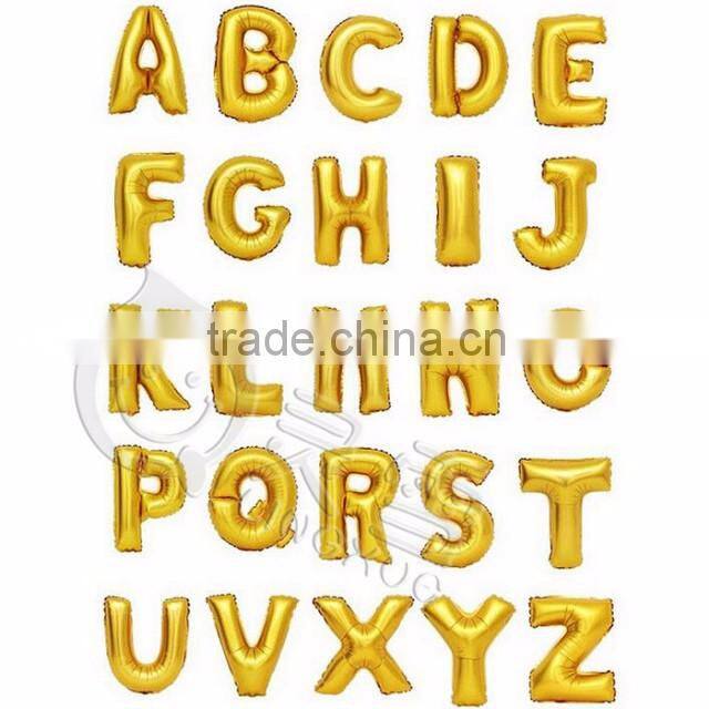 Gold and Silver Alphabet Balloons, Aluminium Foil Letter Balloons