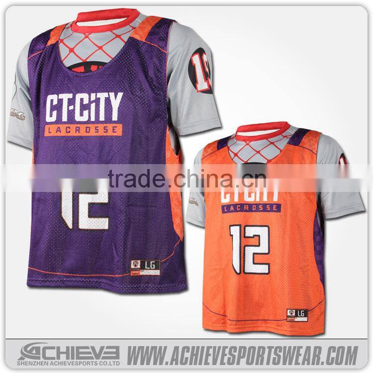 custom sublimation lacrosse shooting shirt&dye sublimation lacrosse jersey&sublimation lacrosse reversible jerseys