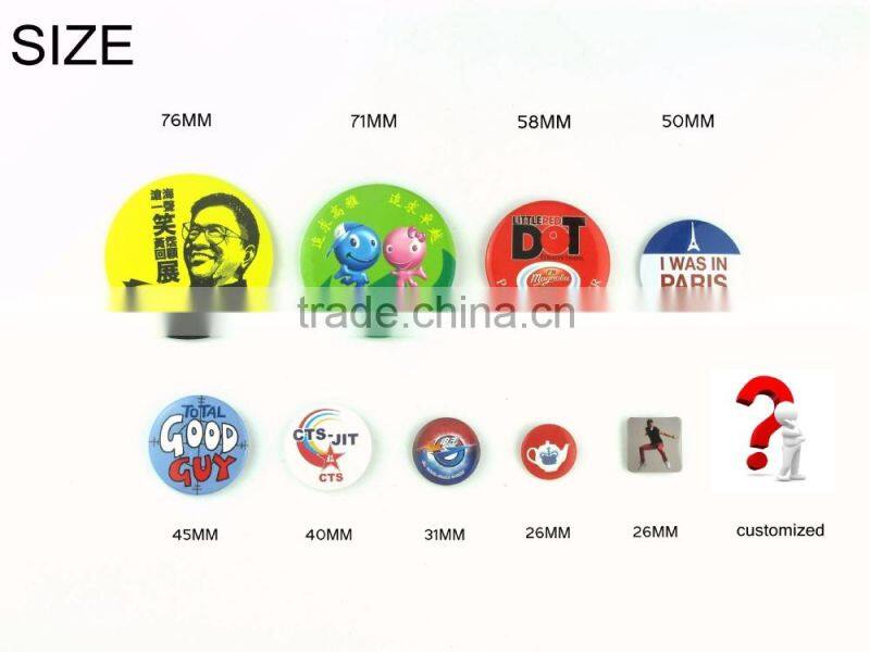 2015 promotional custom tourist souvenirs tinplate button badge making machine