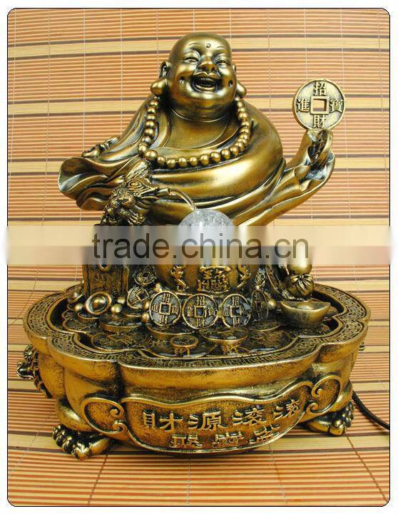 Antique color Table resin water fountain , buddha garden water fountain