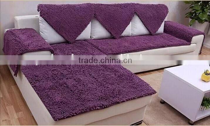 chenille material chair cover , sofa cover- wine red color