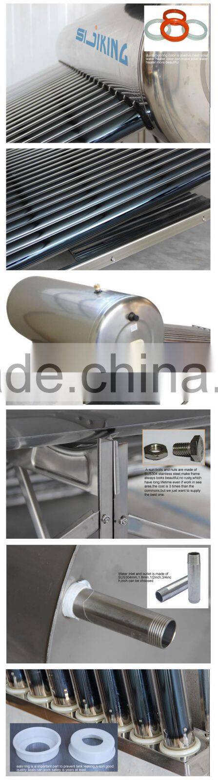 Compact Non-Pressured Solar Water Heater Stainless Steel