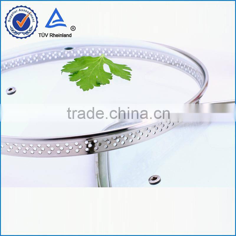 High foot universal glass lid with holes