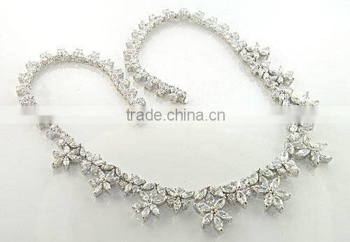 Plated rhodium cz hot necklaces