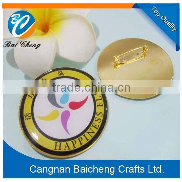 Factory price custom metal round enamel lapel pin badge
