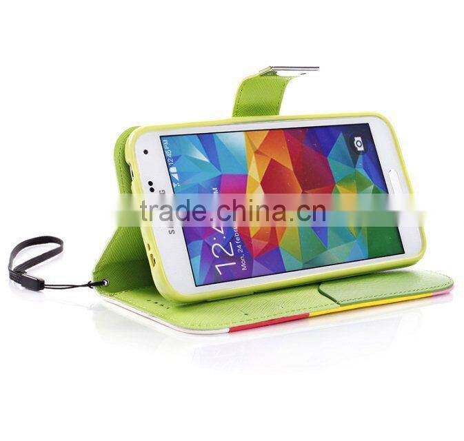 Colorful hybrid leather case for Samsung galaxy S5
