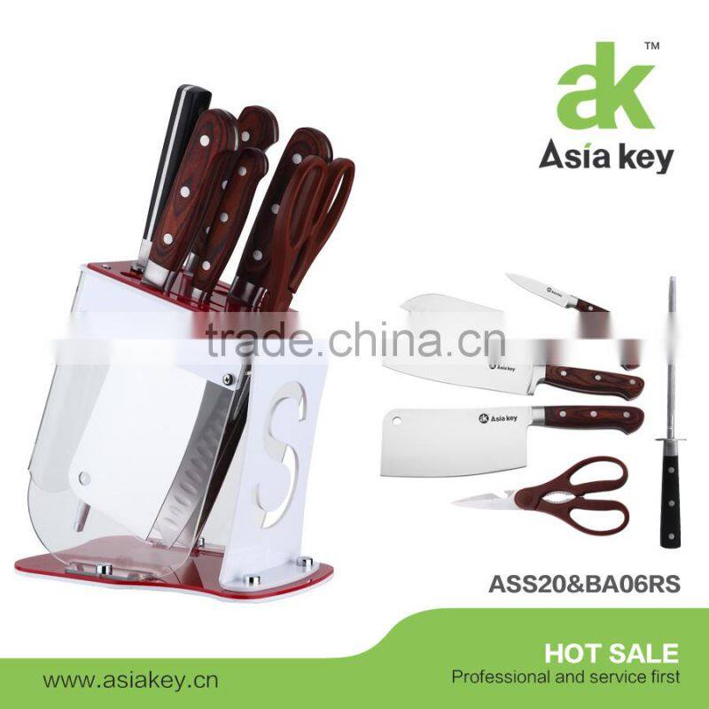 Hot sales kitchen stainless steel knife set with wooden handle