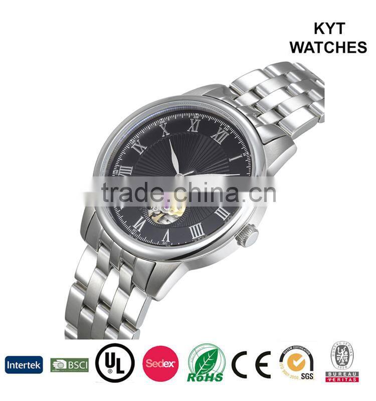 KYT quality japan movt stainless steel exquisite basic men's wrist automatic mechanical watch