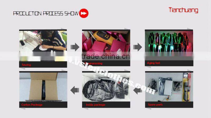 Full color led costume robot,custom led light zippered jumpsuit,recharagble lights led dance costumes