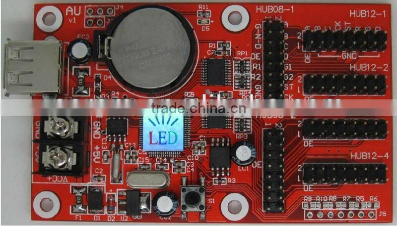 TF-AU p10 red color LED module Control Card, Support Single 640*32 & Dual Color 320*32