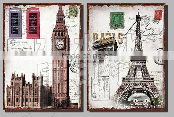 Modern wall art decor wood frame printing canvas