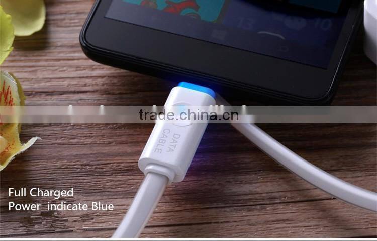 Universal USB Charger LED USB Cable for Android, Fashinable TPE Flat Data Cable