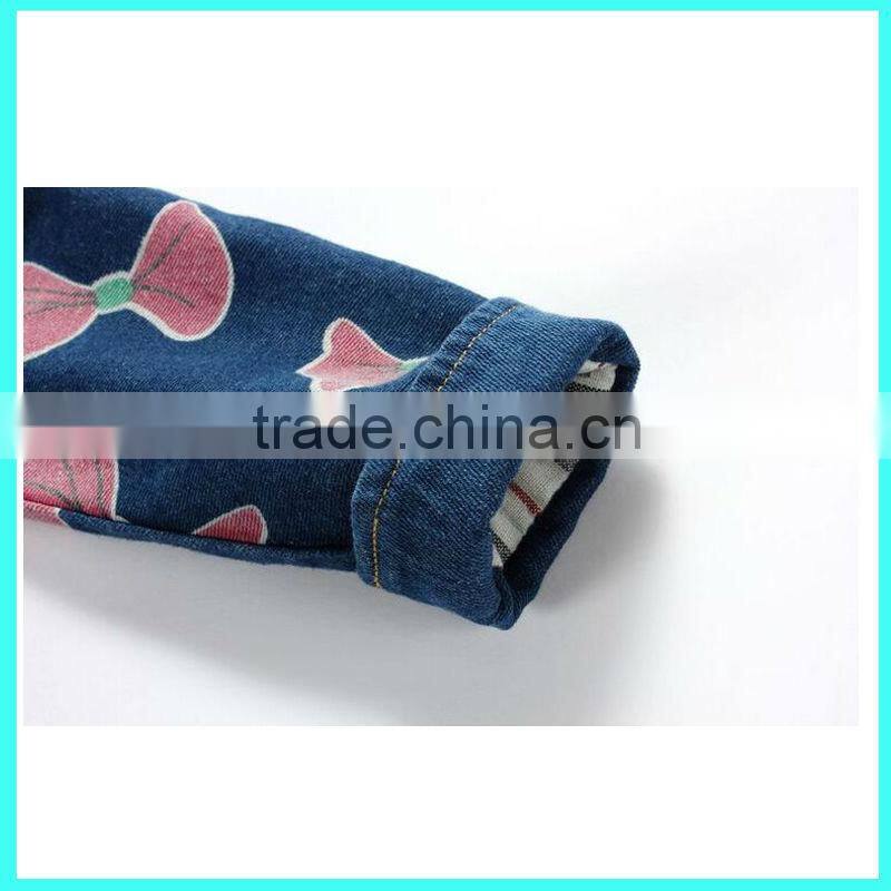 wholesale autumn hooded jacket baby girl jeans jacket