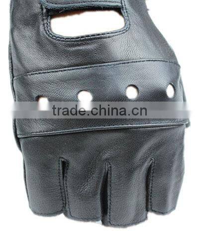 half finger leather driving gloves