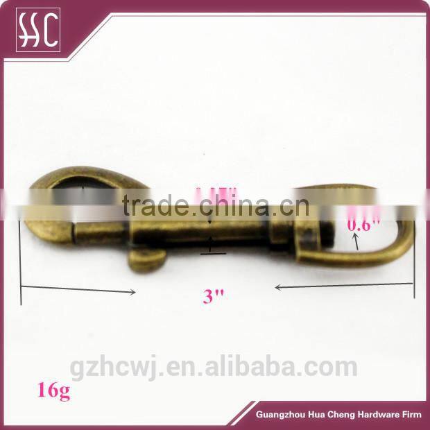 bag brass spring hook,metal snap hook for handbag/bags