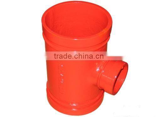 2"-10" Grooved fitting Reducing tee manufacturer in china
