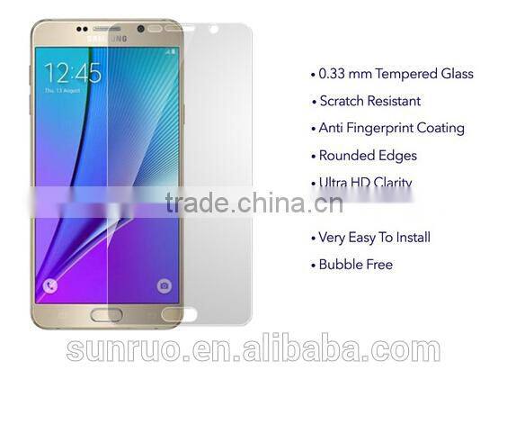 0.2mm ultra thin tempered glass screen protector for galaxy note5