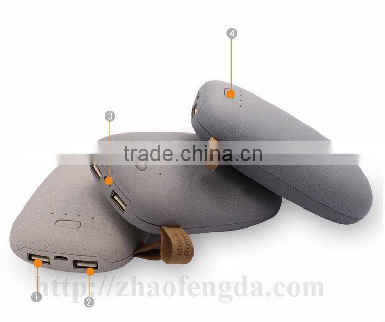 10400 mAh cute Stone portable smart power bank charger