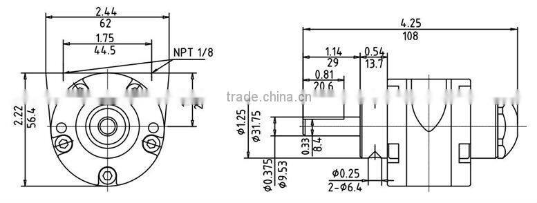 HX1AM-NCC 0.45HP Rotary Vane Pneumatic Motor