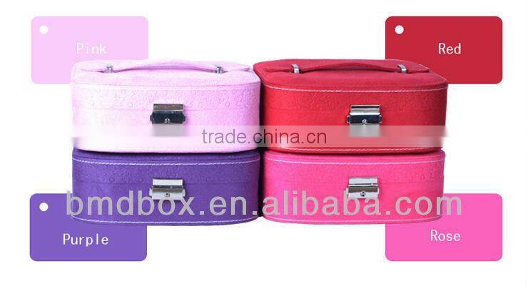 wholesale pink flocking jewellery box