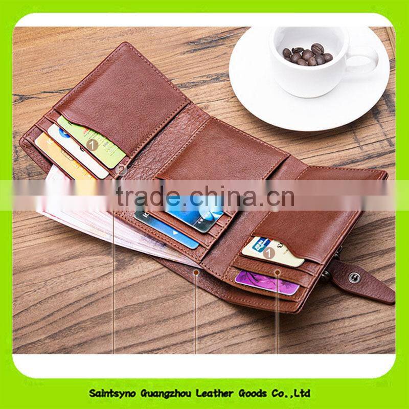 2016 Hot Selling Classical Fashion Lady Wallet, Wallet Trifold PU Leather Wallet 16914