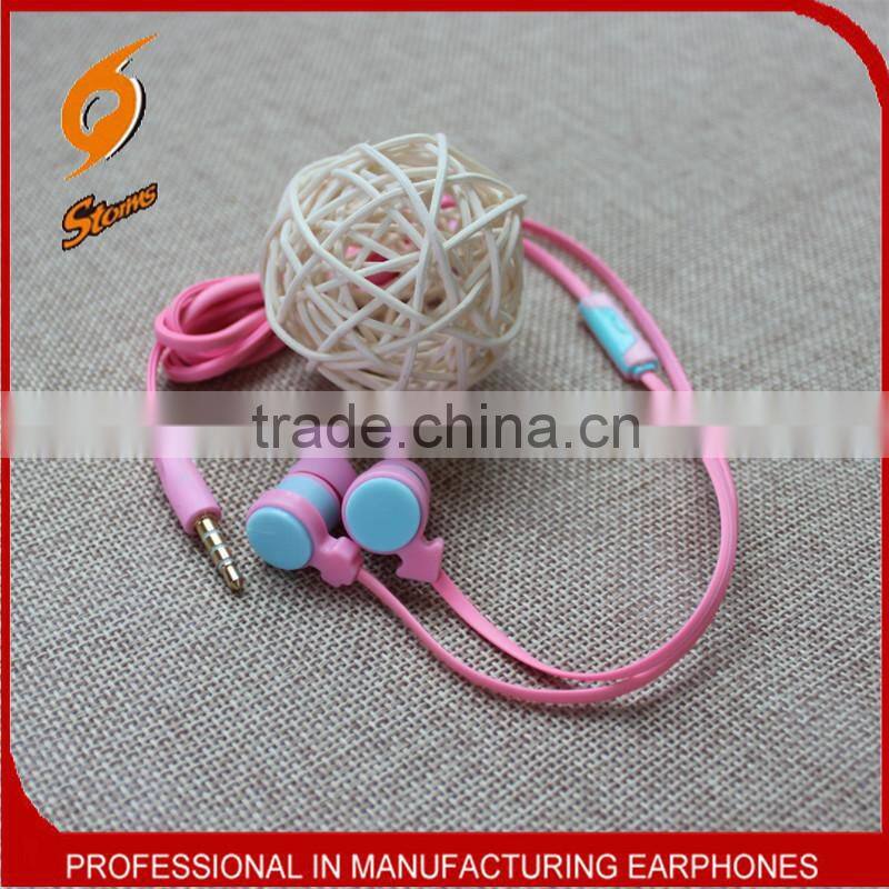 Fashionable Earphone,Colorful Earphones ,Flat Cable Earphone.