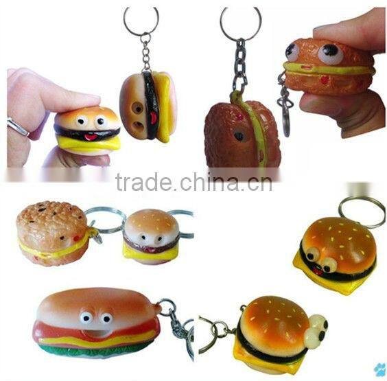 Promotional Plastic Novelty Hamburger Key Chain