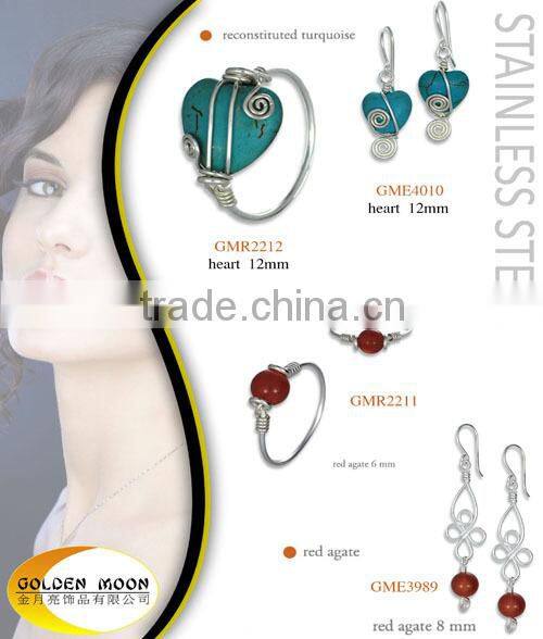 Stainless Steel newest style for turquoise earring