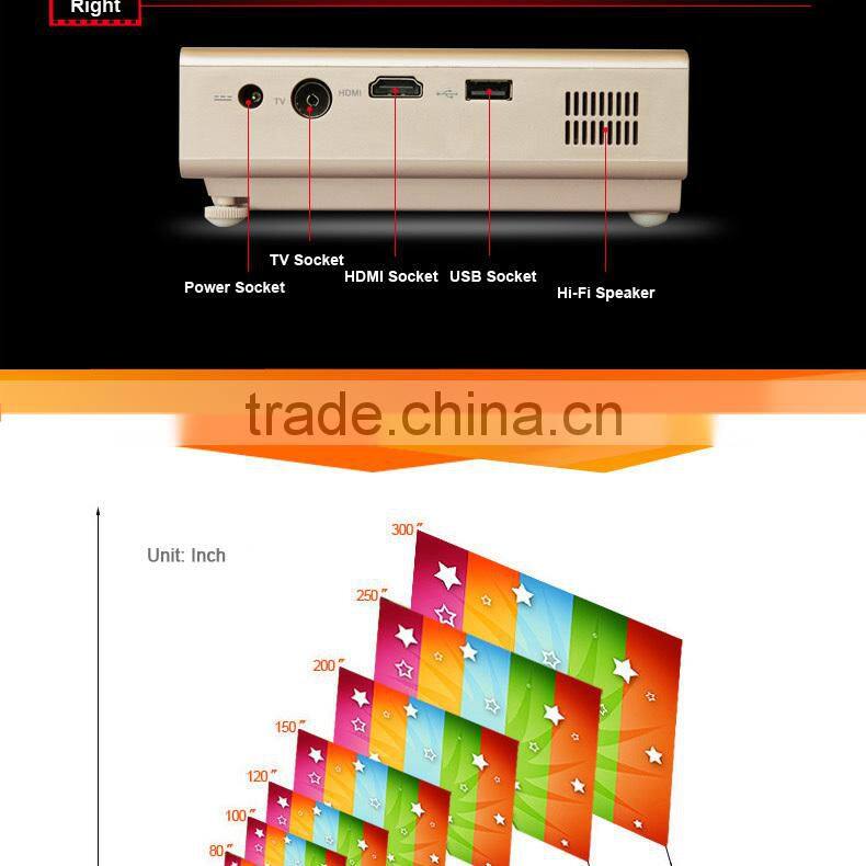 Top quality mini data show projector display ratio 1.2:1(2M for 76"), Use for Business, Education, Home projector