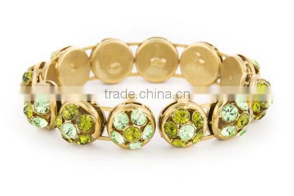 2014 Rhinestone Beads Thin Metal Stainless Steel Charm Bracelet