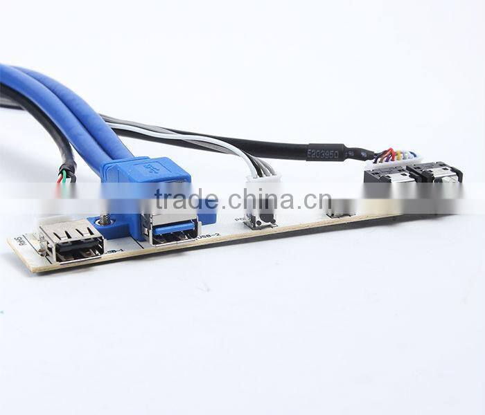 dual USB3.0 + AV + switch + PCB13223 Audio Front I/O Panel w/ Cables for PC