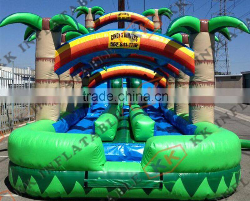 Cheap Jungle double inflatable slips n slides water games factory supply