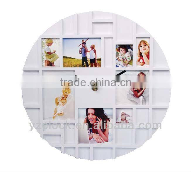 14 inch White Color Photo Frame Wall Clock YZ-3676B