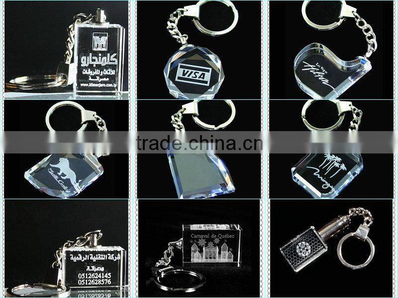 Custom Light LED Crystal Keychain For Holiday Gifts