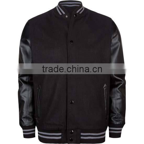 Hooded Varsity Jacket / Hooded Letterman Jacket / Hooded Baseball Jacket grey