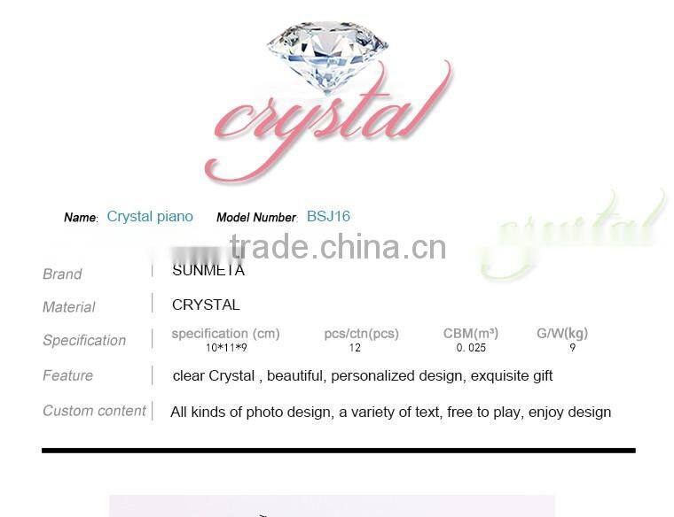 Hot Sale Gifts Favor Home Wedding Decoration BSJ-16 Crystal Piano