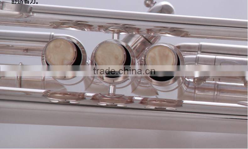 silver plated trumpet cheap price brass body material
