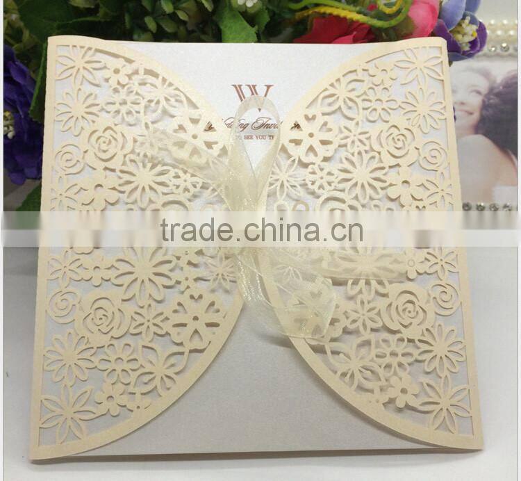 High quality decorating laser cut wedding invitations