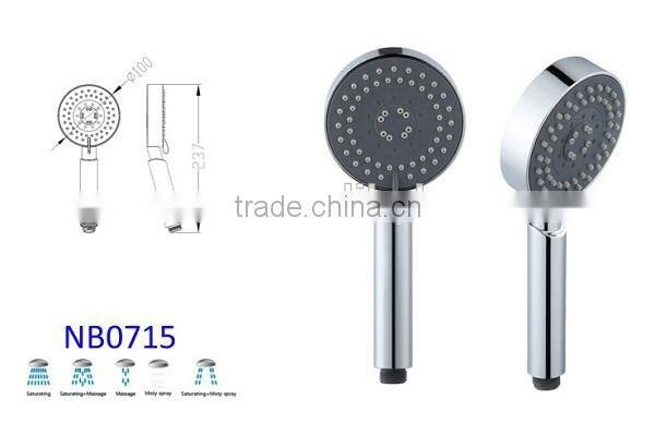 5-funtion abs hand shower,plastic 5-function hand shower,5-function hand shower head