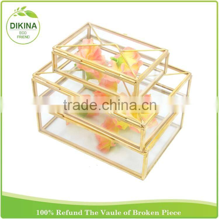 Wedding Vintage Container with Cover, Rose gold, Old Rustic Meta Jewelry Photo display case, Storage secret aluminum tin box