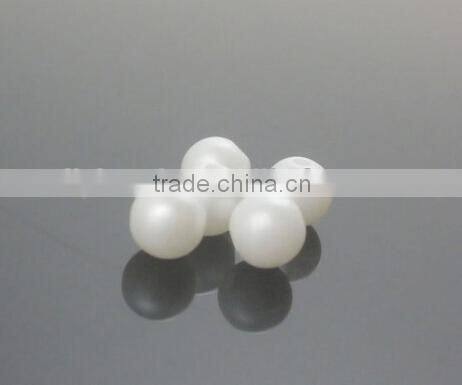 matte white imitation loose pearls with hole for decoration