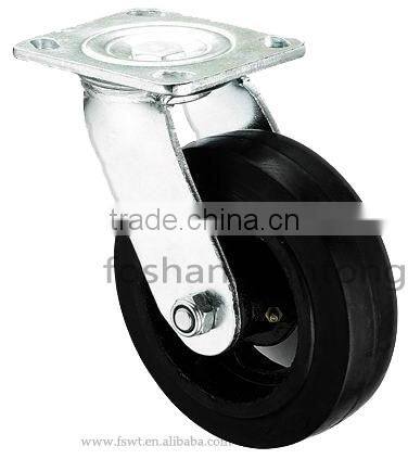 6 inch Heavy Duty Rubber Cast Iron Scaffolding Industrial Caster Wheel